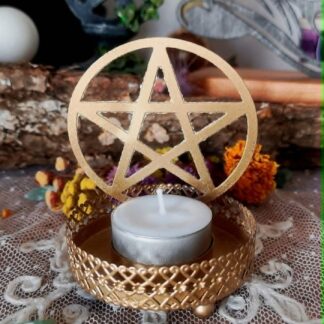 Bougeoir Pentacle — Allumez la flamme de vos rituels et honorez les cinq éléments
