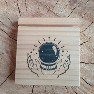 Support carte divinatoire en bois