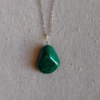Pendentif malachite pierre roulée