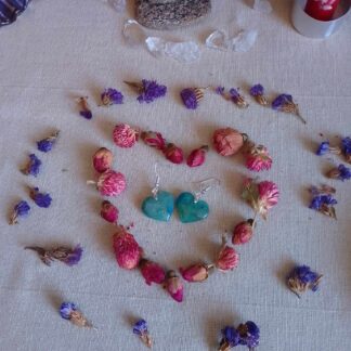 Boucles d'oreille azurite/chrysocolle