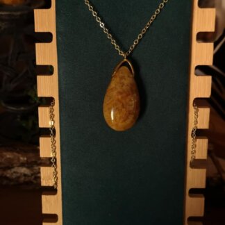 Pendentif quartz hémotide jaune