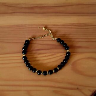 Bracelet en Onyx Noir - Pierre de Force et Protection